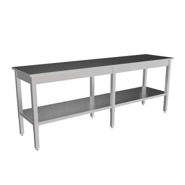 Stainless Steel Table with Adjustable Frame 96x24x1