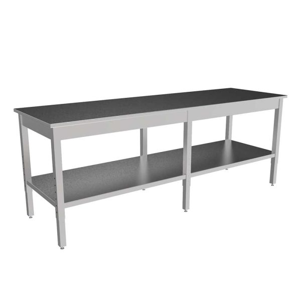 Stainless Steel Table with Adjustable Frame 96x30x1