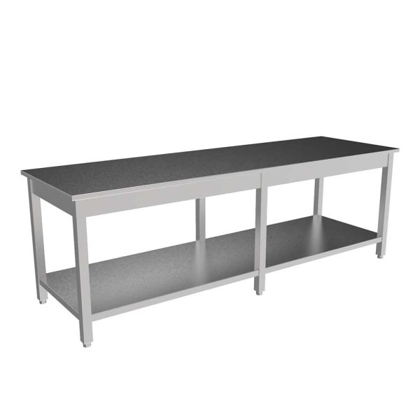 Stainless Steel Table with Frame 96x30x1