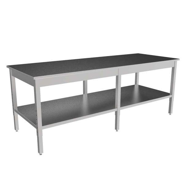 Stainless Steel Table with Adjustable Frame 96x36x1