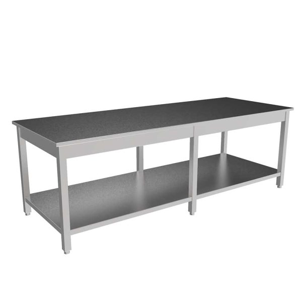 Stainless Steel Table with Frame 96x36x1