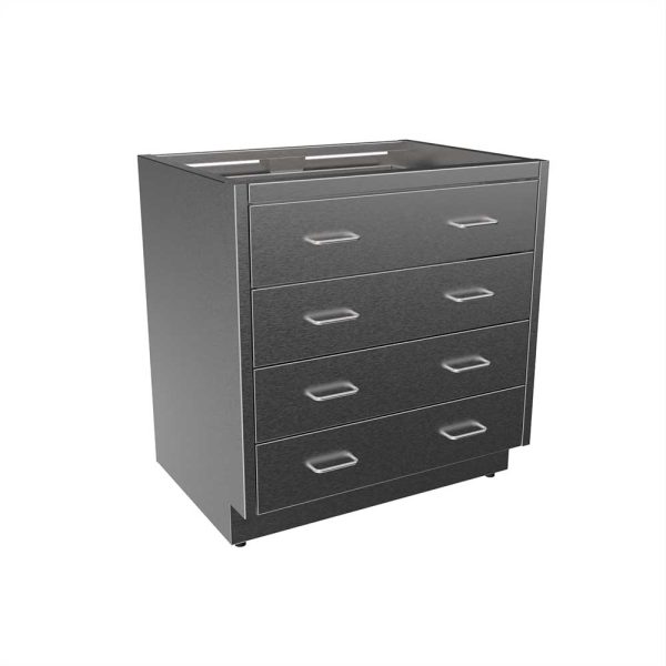 SBC3230-4DW Stainless Steel ADA Height Base Cabinet with 4 Drawers