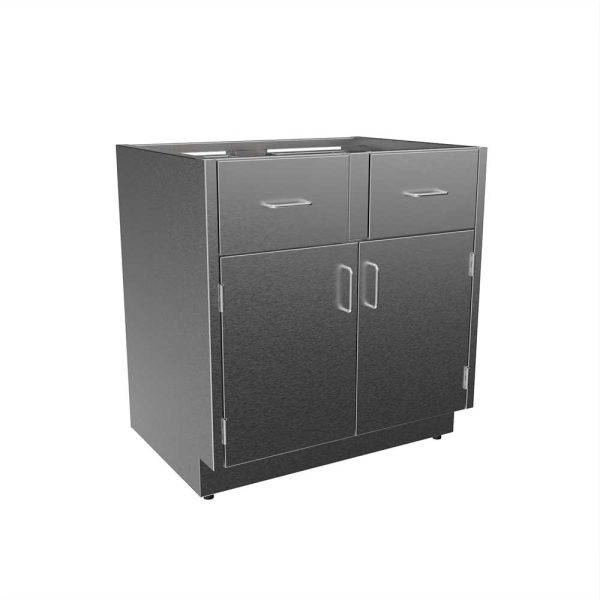 SBC3230-A Stainless Steel ADA Height Base Cabinet with 2 Drawers, 2 Doors