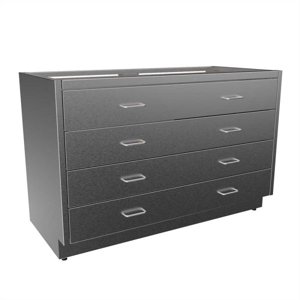 SBC3248-4DW Stainless Steel ADA Height Base Cabinet with 4 Drawers