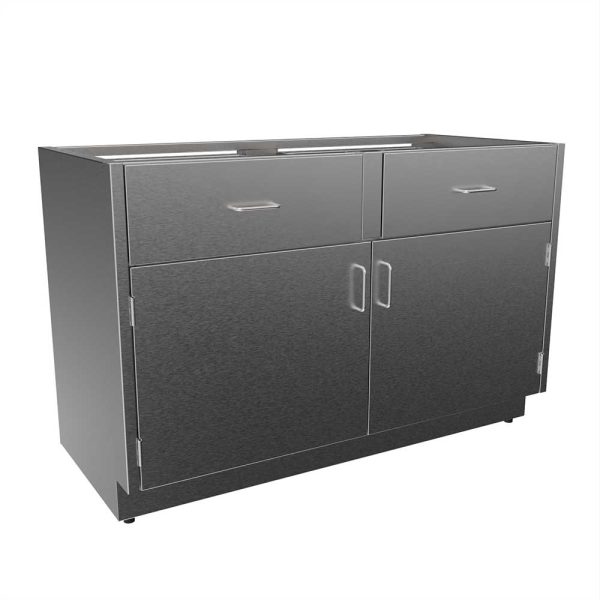 SBC3248-A Stainless Steel ADA Height Base Cabinet with 2 Drawers, 2 Doors