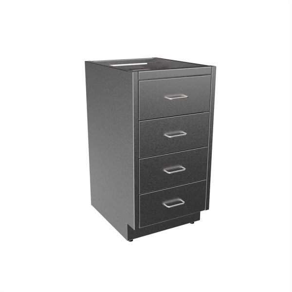 SBC3518-4DW Stainless Steel Standing Height Base Cabinet with 4 Drawers