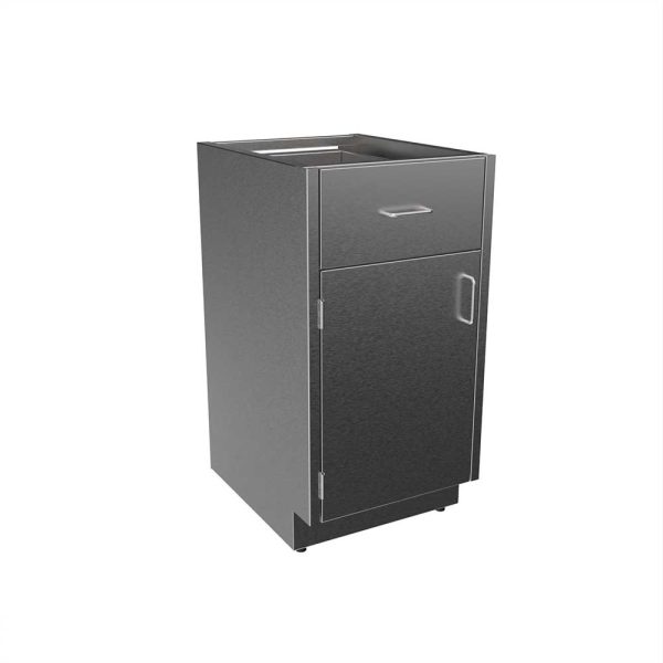 SBC3518-A-LH Stainless Steel Standing Height Base Cabinet with 1 Drawer, 1 Door