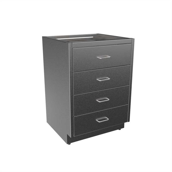SBC3524-4DW Stainless Steel Standing Height Base Cabinet with 4 Drawers