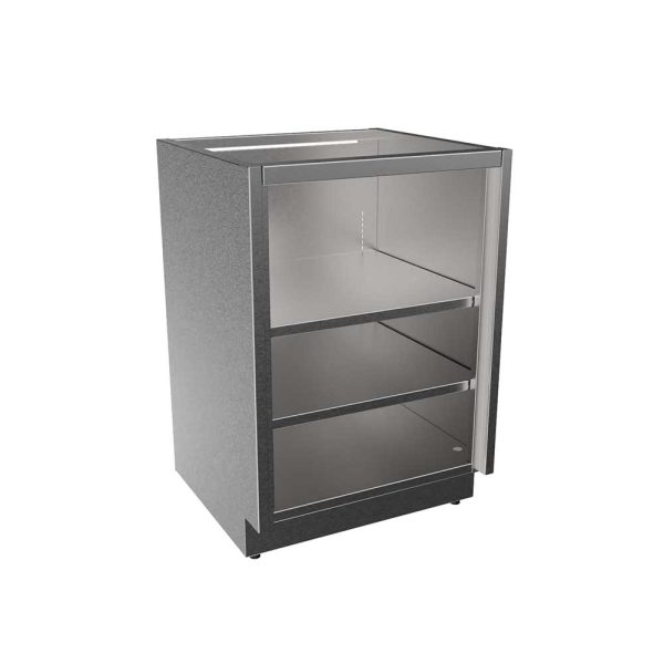SBC3524-OF Stainless Steel Standing Height Base Cabinet, Open Face