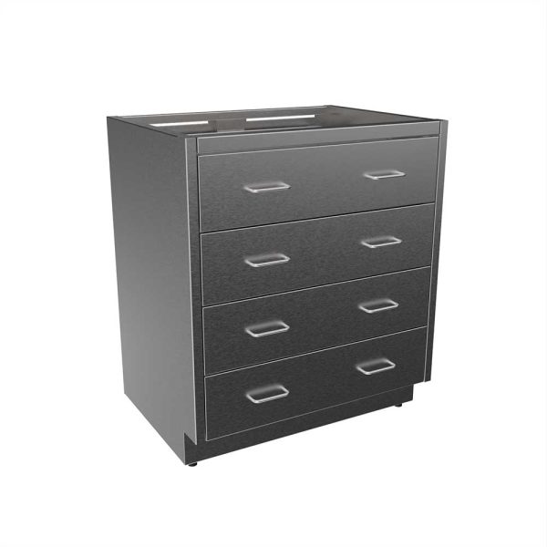 SBC3530-4DW Stainless Steel Standing Height Base Cabinet with 4 Drawers