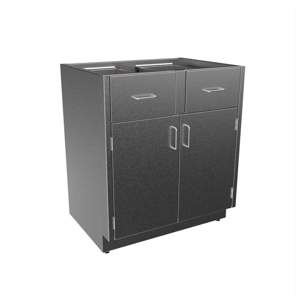 SBC3530-A Stainless Steel Standing Height Base Cabinet with 2 Drawers, 2 Doors