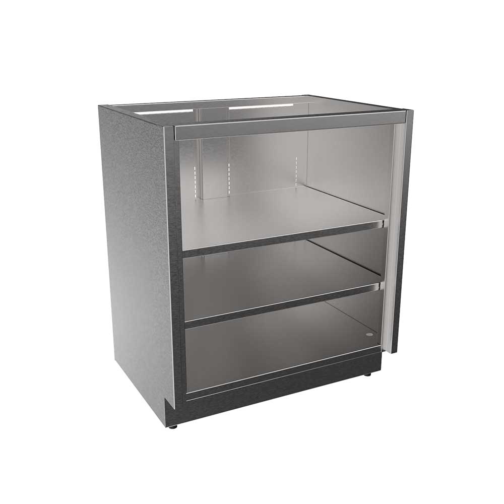 SBC3530-OF Stainless Steel Standing Height Base Cabinet, Open Face