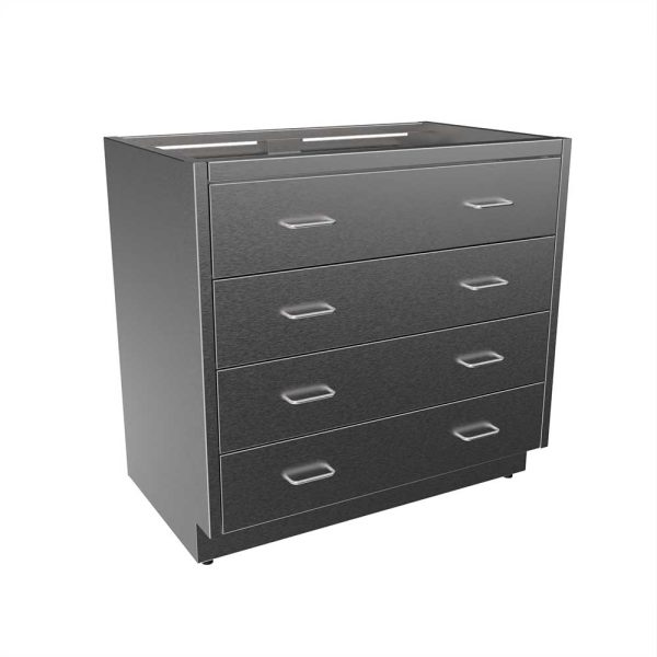 SBC3536-4DW Stainless Steel Standing Height Base Cabinet with 4 Drawers