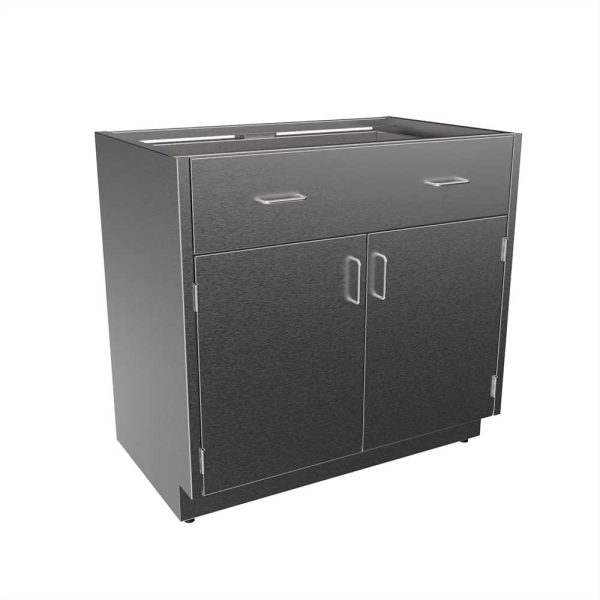 SBC3536-B Stainless Steel Standing Height Base Cabinet with 1 Drawer, 2 Doors