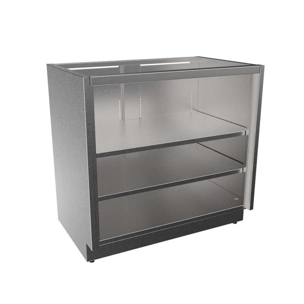SBC3536-OF Stainless Steel Standing Height Base Cabinet, Open Face