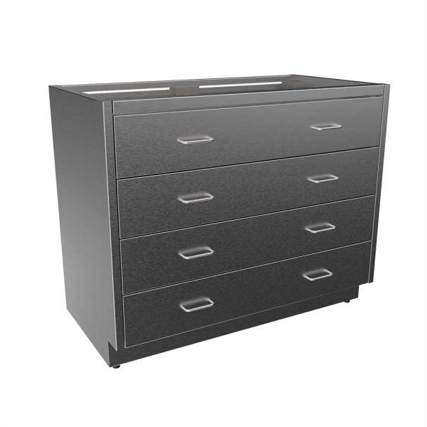 SBC3542-4DW Stainless Steel Standing Height Base Cabinet with 4 Drawers