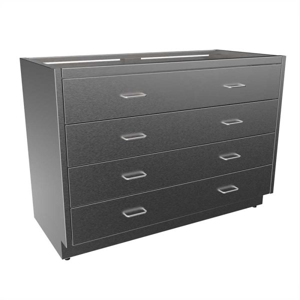 SBC3548-4DW Stainless Steel Standing Height Base Cabinet with 4 Drawers