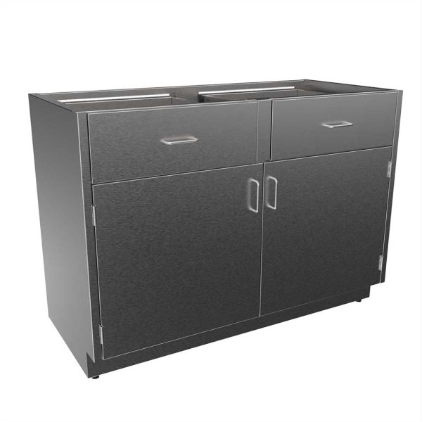 SBC3548-A Stainless Steel Standing Height Base Cabinet with 2 Drawers, 2 Doors