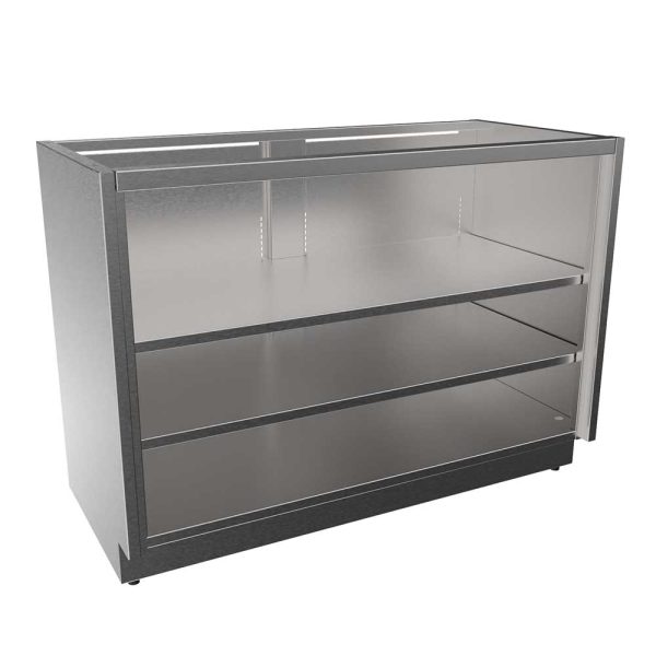 SBC3548-OF Stainless Steel Standing Height Base Cabinet, Open Face