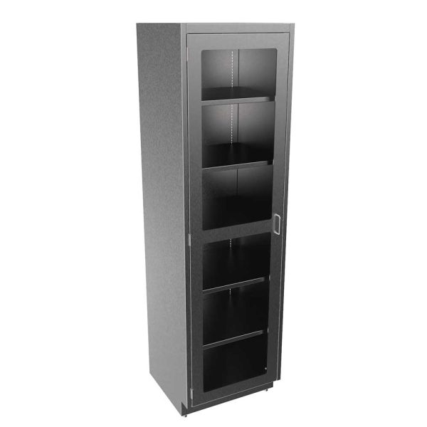 SFC8424-GD-LH Stainless Steel Glass Door Tall Cabinet
