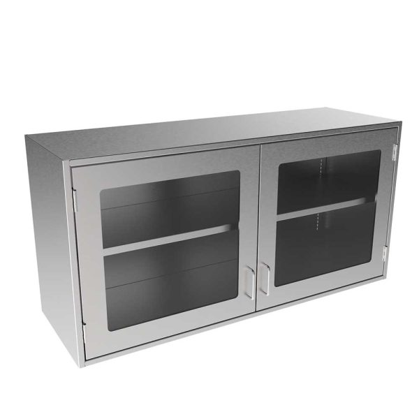 SWC2448-GD-16 Stainless Steel Framed Glass Door Wall Cabinet