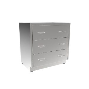 SBC3230-3DW Stainless Steel ADA Height Base Cabinet w/3 Drawer