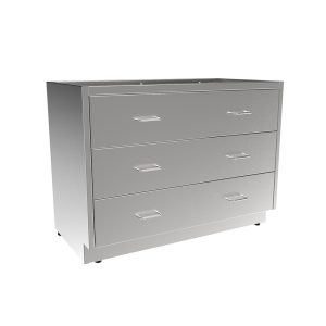 SBC3242-3DW Stainless Steel ADA Height Base Cabinet w/3 Drawer