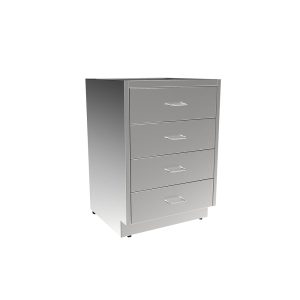 SBC3524-4DW Stainless Steel Standing Height Base Cabinet w/4 Drawer