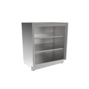 SBC3530-OF Stainless Steel Standing Height Base Cabinet, Open Face