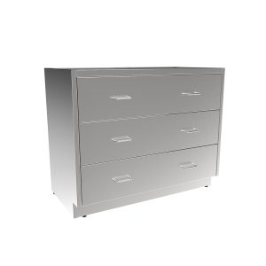 SBC3542-3DW Stainless Steel Standing Height Base Cabinet w/3 Drawer