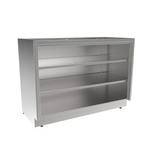 SBC3548-OF Stainless Steel Standing Height Base Cabinet, Open Face