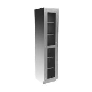 SFC8418-GD-LH Stainless Steel Glass Door Tall Cabinet