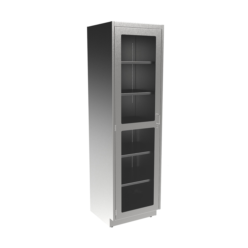 SFC8424-GD-LH-LK Stainless Steel Glass Door Tall Cabinet with Lock