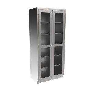 SFC8436-GD Stainless Steel Glass Door Tall Cabinet