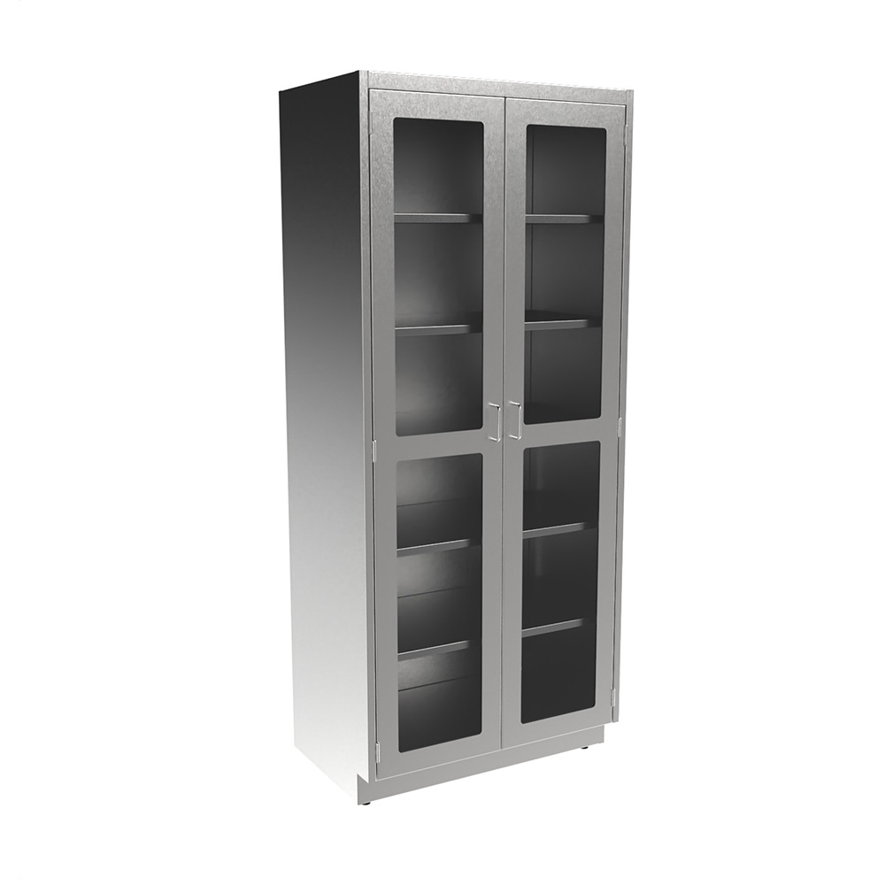 SFC8436-GD Stainless Steel Glass Door Tall Cabinet