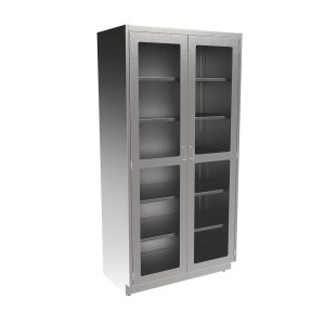 SFC8442-GD Stainless Steel Glass Door Tall Cabinet