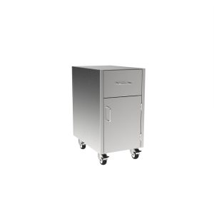 SMC2915-A-RH Stainless Steel Sitting Height Mobile Cabinet w/1 Drawer, 1 Door