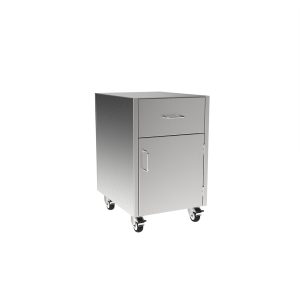 SMC2918-A-RH Stainless Steel Sitting Height Mobile Cabinet w/1 Drawer, 1 Door