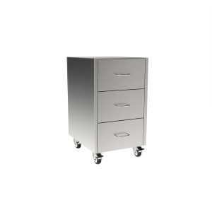SMC3218-3DW Stainless Steel ADA Height Mobile Cabinet w/3 Drawer