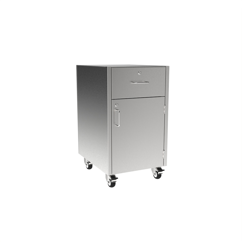 SMC3218-A-RH Stainless Steel ADA Height Mobile Cabinet w/1 Drawer, 1 Door - Image 2