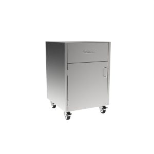 SMC3221-A-LH Stainless Steel ADA Height Mobile Cabinet w/1 Drawer, 1 Door