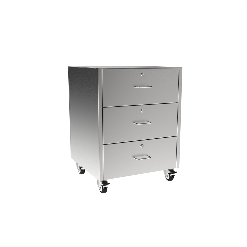 SMC3224-3DW Stainless Steel ADA Height Mobile Cabinet w/3 Drawer - Image 2