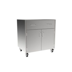SMC3230-B Stainless Steel ADA Height Mobile Cabinet w/1 Drawer, 2 Door
