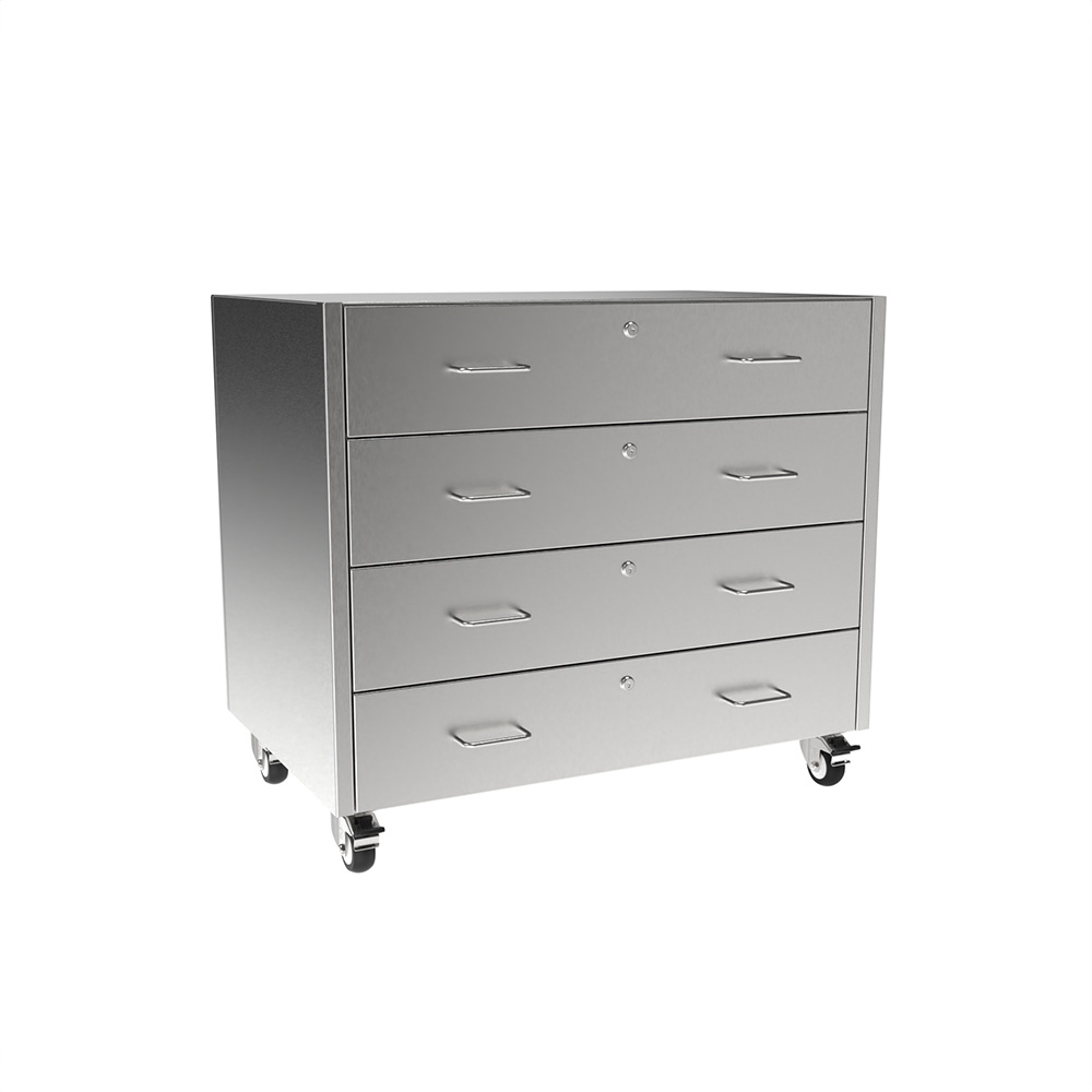 SMC3236-4DW Stainless Steel ADA Height Mobile Cabinet w/4 Drawer - Image 2