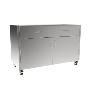 SMC3248-B Stainless Steel ADA Height Mobile Cabinet w/1 Drawer, 2 Door