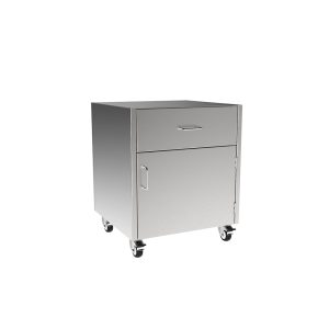 SMC2924-A-RH Stainless Steel Sitting Height Mobile Cabinet w/1 Drawer, 1 Door