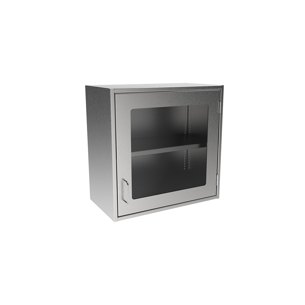 SWC2424-GD-RH Stainless Steel Framed Glass Door Wall Cabinet