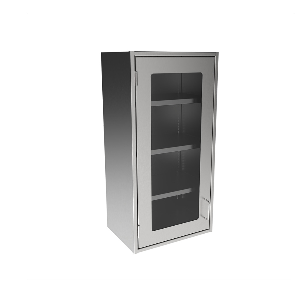 SWC3618-GD-LH Stainless Steel Framed Glass Door Wall Cabinet