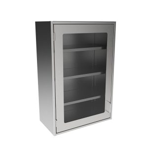 SWC3624-GD-LH Stainless Steel Framed Glass Door Wall Cabinet