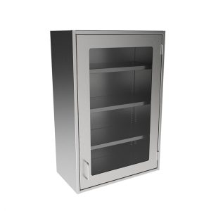 SWC3624-GD-RH Stainless Steel Framed Glass Door Wall Cabinet